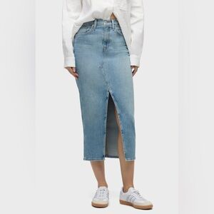 NWT Hudson Reconstructed Offshore Denim High Front Slit Midi Blue Jean Skirt 27
